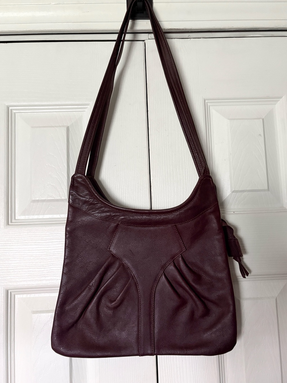Vintage Tivoli Brown Leather Shoulder Bag Slouchy Hobo Style Purse
